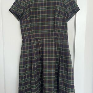 Birds of North America Plaid Dress with Short Sleeves